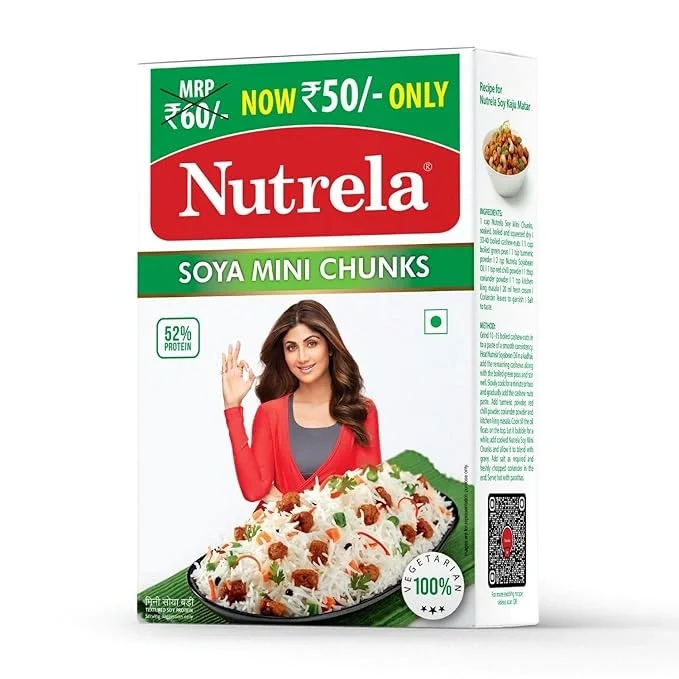 Nutrela Soya Mini Chunks 200 gm, 100% Vegetarian