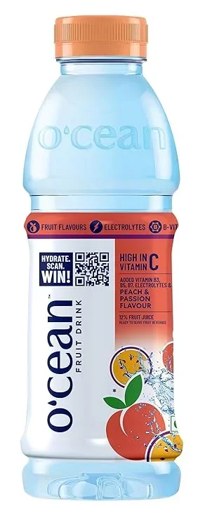 O'cean Peach & Passion Fruit Drink – Refreshing Beverage 500 ml