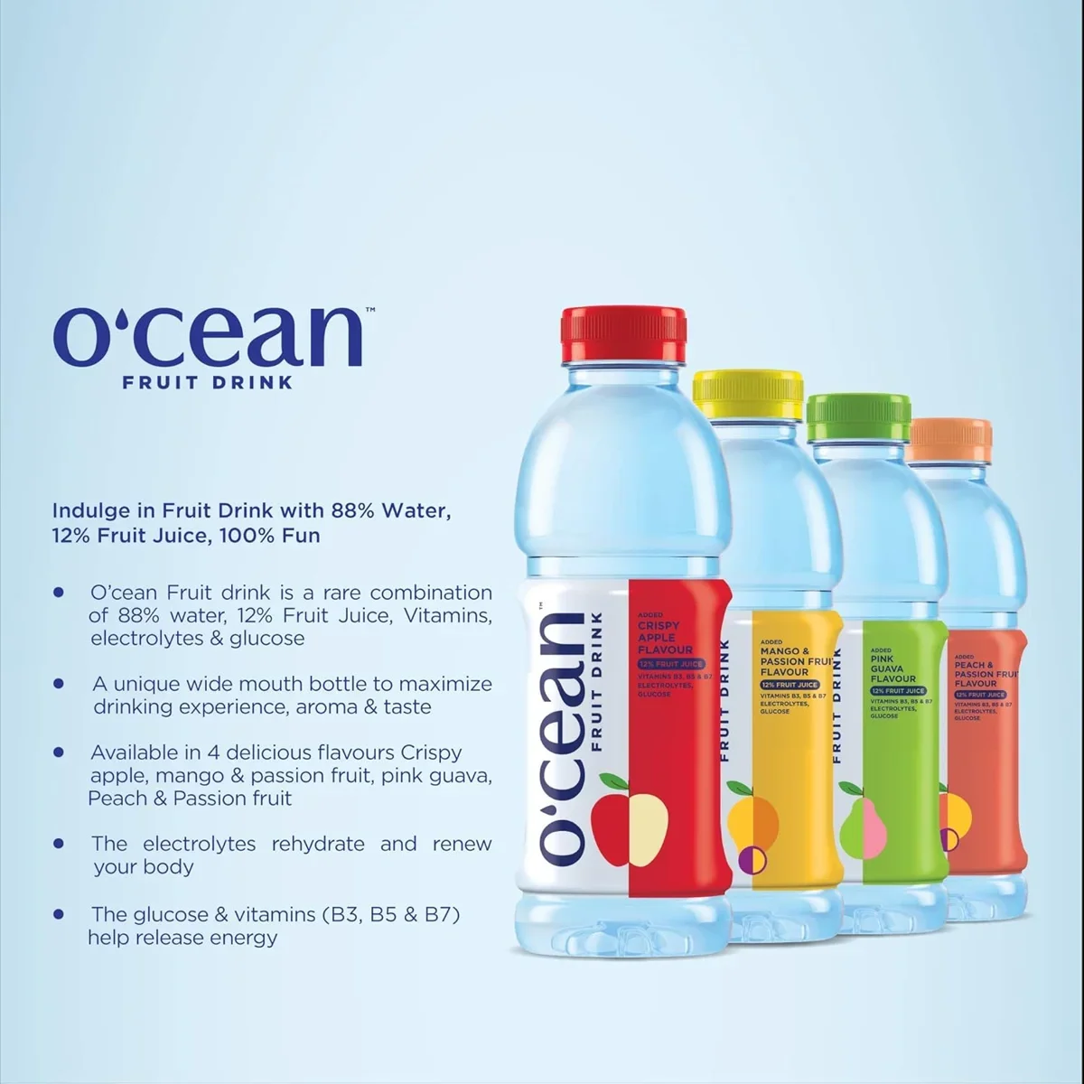 O'cean Mango & Passion Fruit Flavoured Water – Refreshing Drink 500 ml image 5