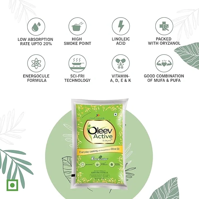 Oleev Active Olive Oil Blend 1 L Pouch  image 6