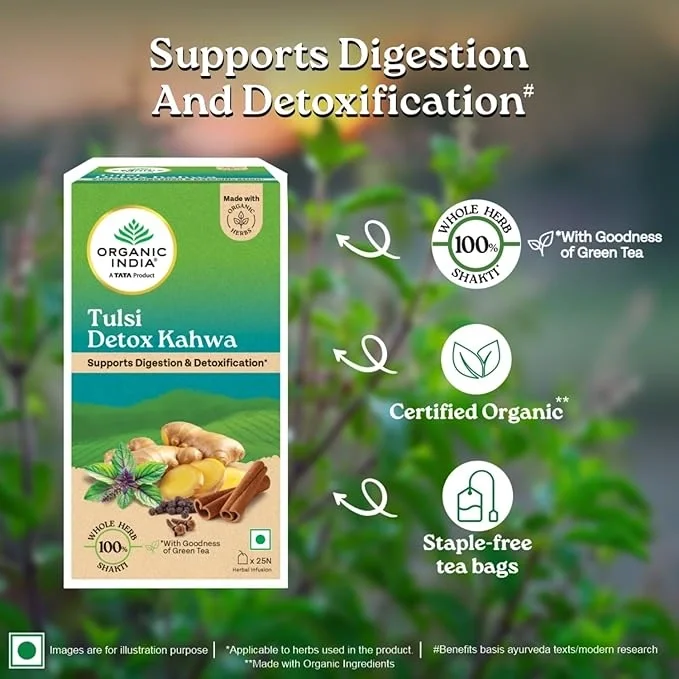 ORGANIC INDIA Tulsi Detox Kahwa 25 Tea Bags image 6