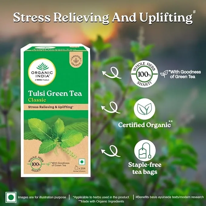 Organic India Tulsi Green Tea Classic - 25 Tea Bags image 7