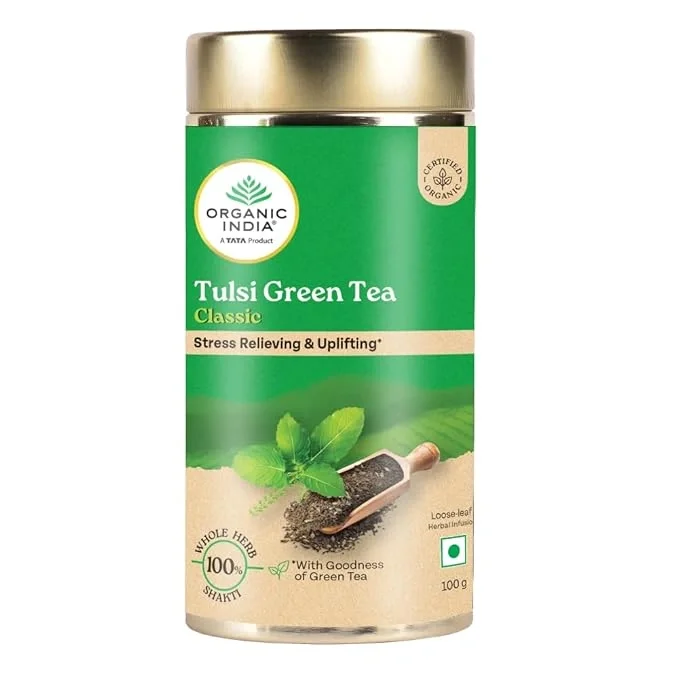 Organic India Tulsi Green Tea Classic Loose Leaves 100g