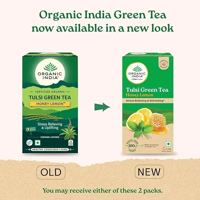 Organic India Tulsi Green Tea Honey Lemon 25 Teabags image 7