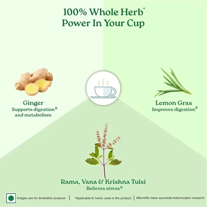 Organic India Tulsi Green Tea Lemon Ginger - 25 Teabags, image 6