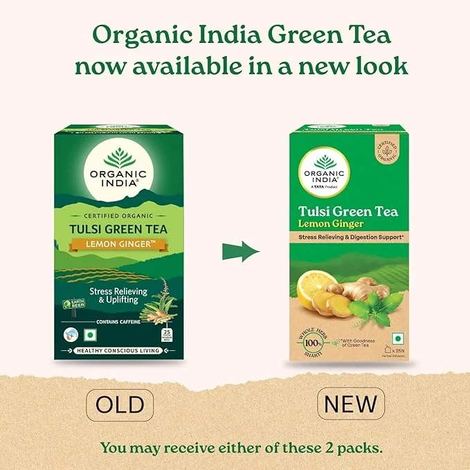 Organic India Tulsi Green Tea Lemon Ginger - 25 Teabags, image 8