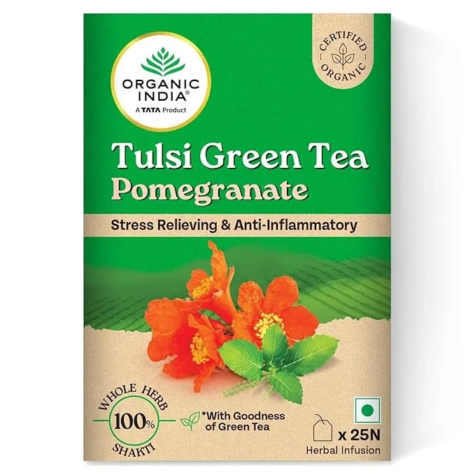 Organic India Tulsi Green Tea Pomegranate - 25 Tea Bags