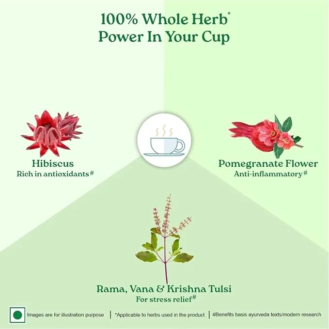 Organic India Tulsi Green Tea Pomegranate - 25 Tea Bags, image 5