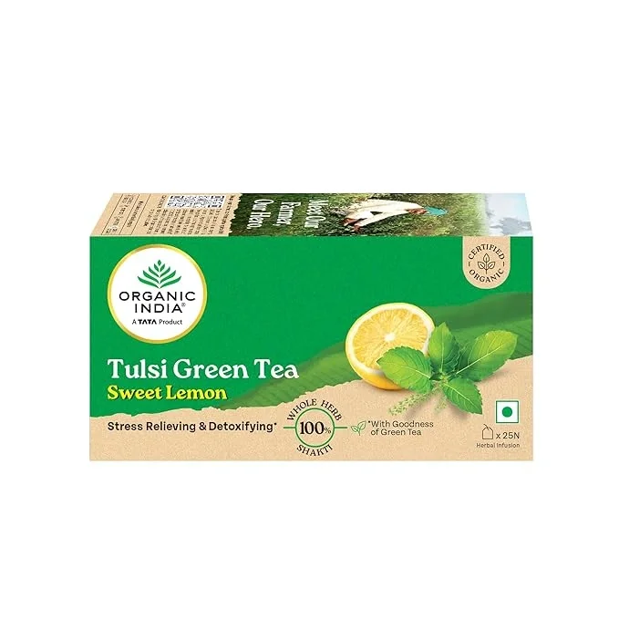 Organic India Tulsi Green Tea Sweet Lemon 25 Tea Bags image 8
