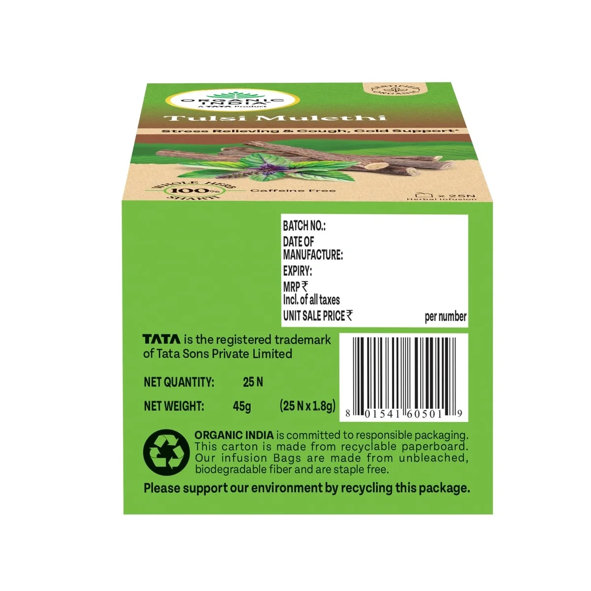 Organic India Tulsi Mulethi – 25 Tea Bags | Stress Relief & Digestive Health Tea image 4