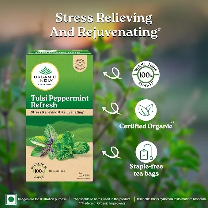 ORGANIC INDIA Tulsi Peppermint Refresh 25 Tea Bags image 5