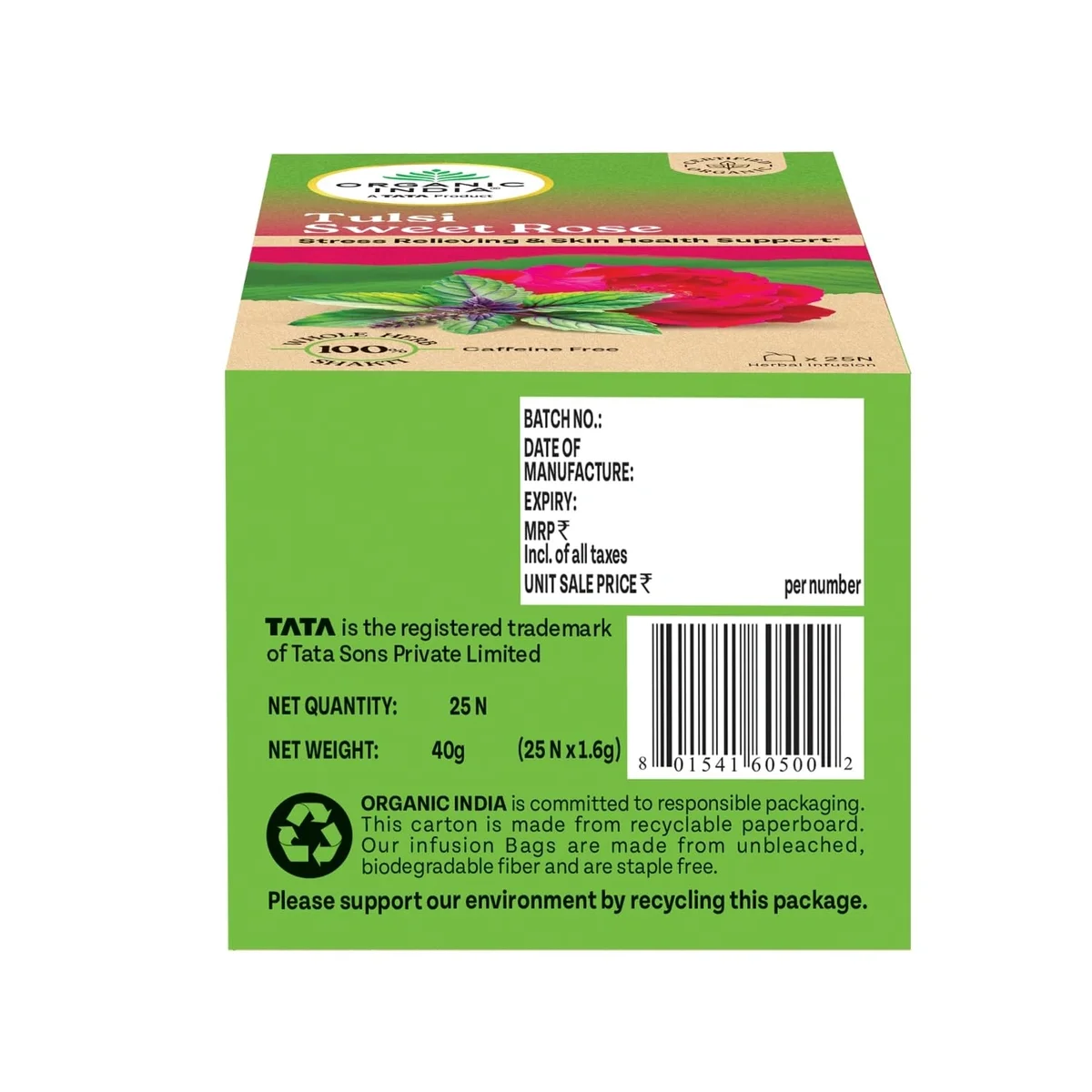 Organic India Tulsi Sweet Rose 25 Tea Bags – Herbal & Refreshing image 4