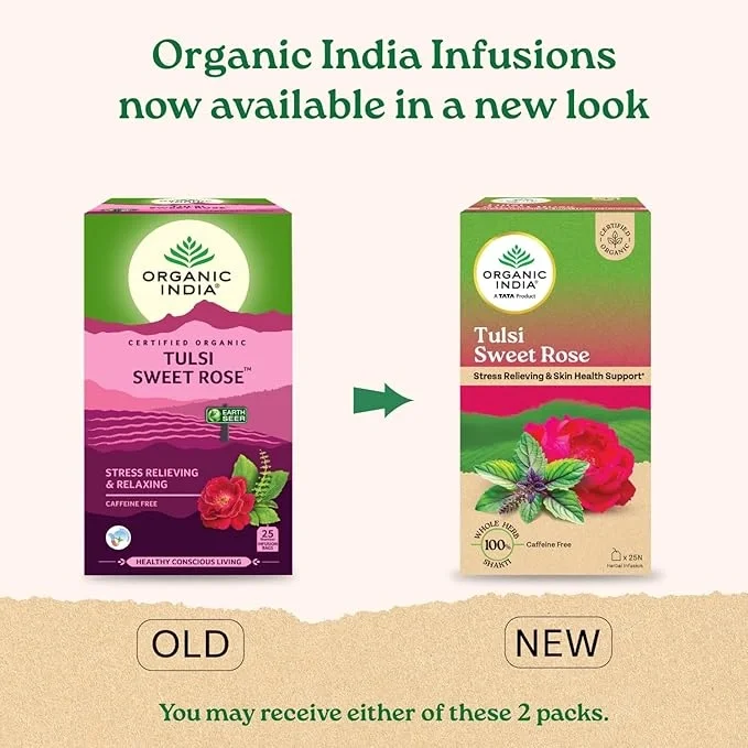 Organic India Tulsi Sweet Rose 25 Tea Bags – Herbal & Refreshing image 8