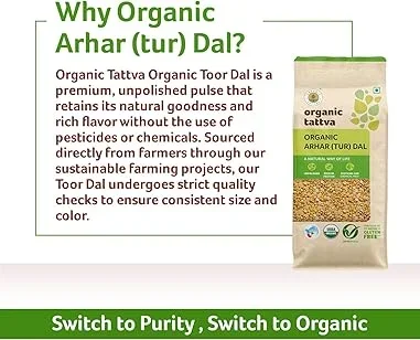 Organic Tattva Organic Toor Dal (Arhar Dal) 500 g image 3