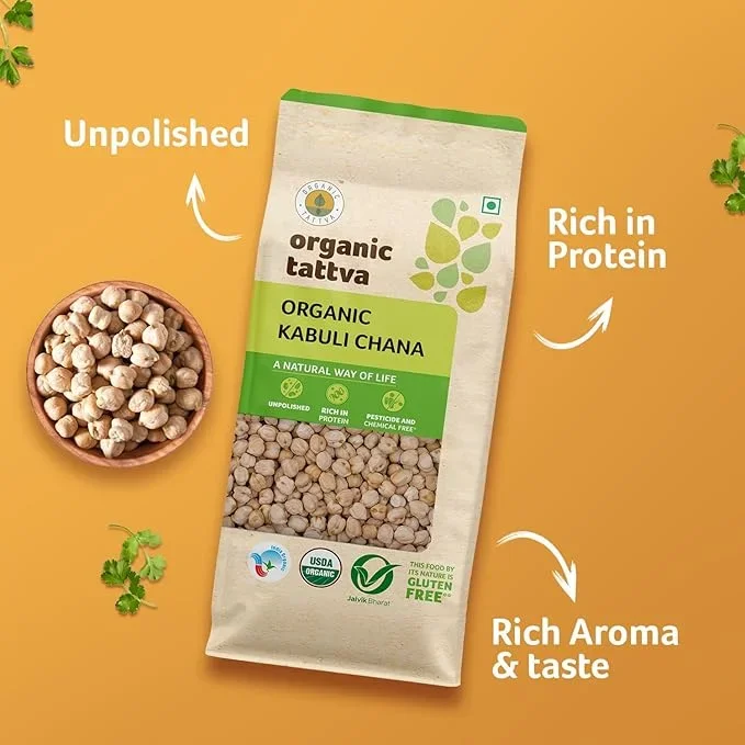 Organic Tattva Kabuli Chana, 500 g | Premium Organic Chickpeas image 5