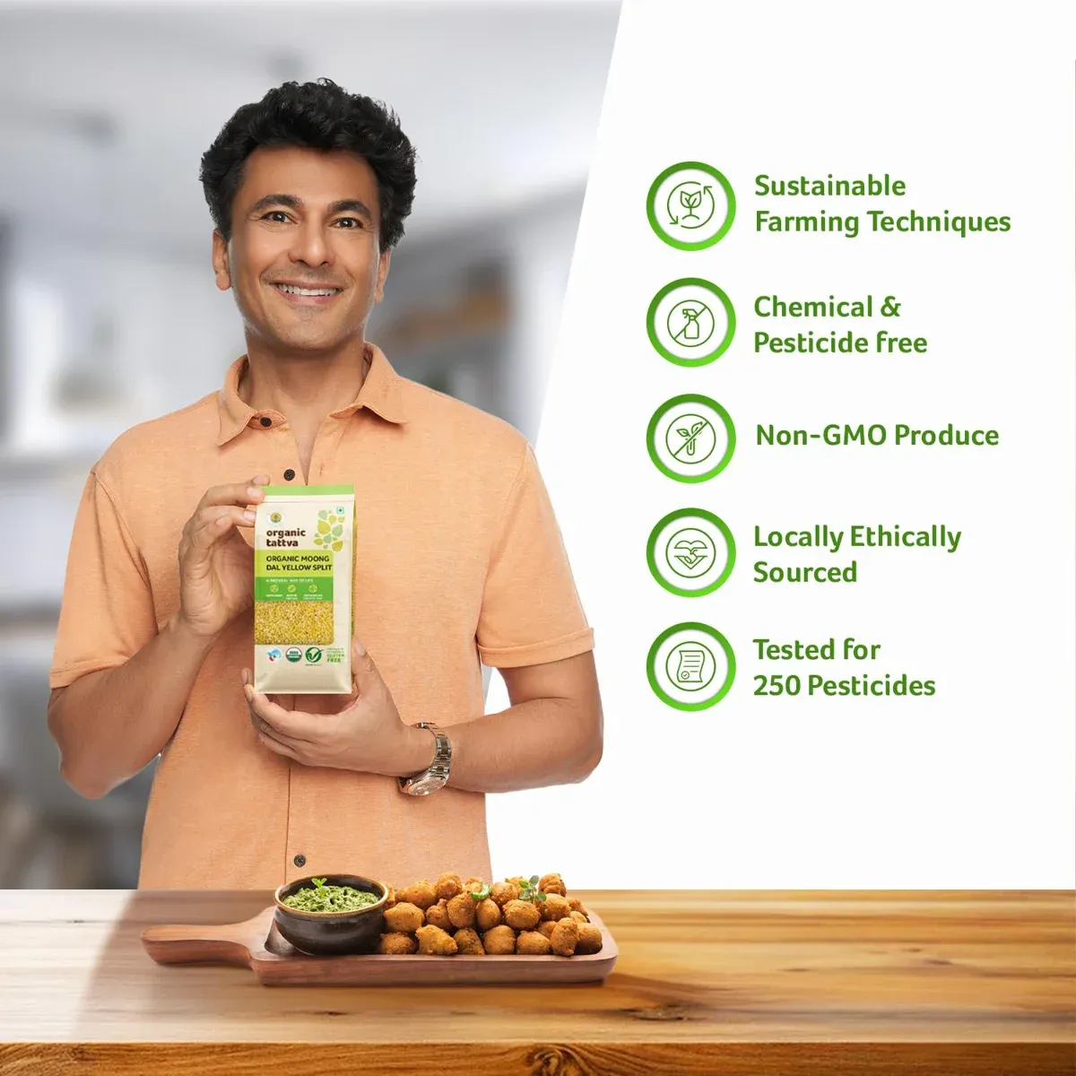 Organic Tattva Organic Moong Dal Split 500 g for Cooking image 2