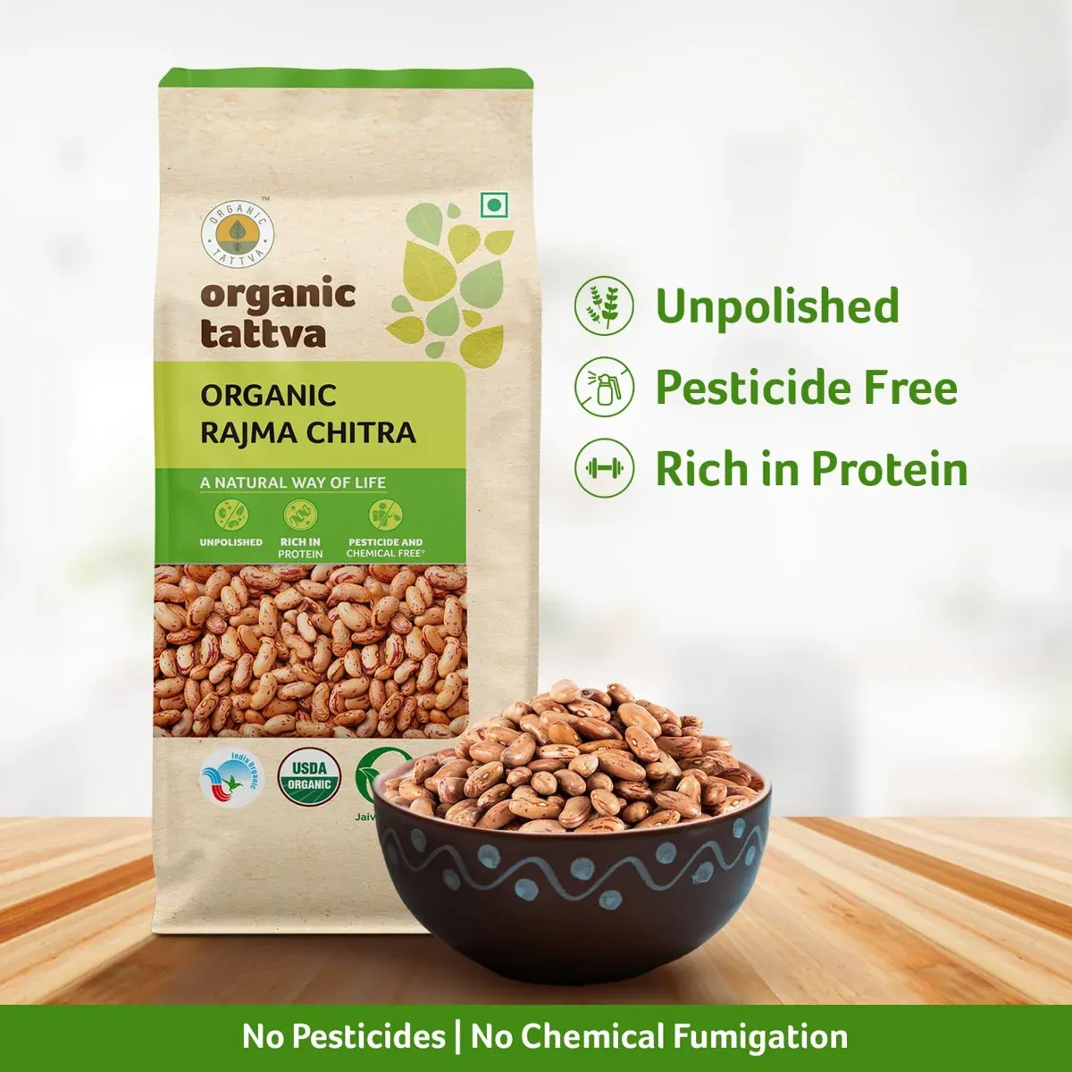 Organic Tattva Rajma Chitra 500g – 100% Organic Kidney Beans image 5