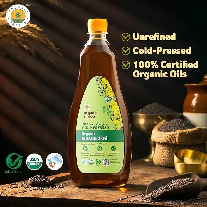 Organic Tattva Mustard Oil 1 Ltr | Cold Pressed Sarson Oil image 4