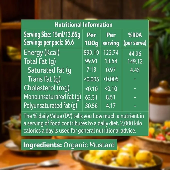 Organic Tattva Mustard Oil 1 Ltr | Cold Pressed Sarson Oil image 5