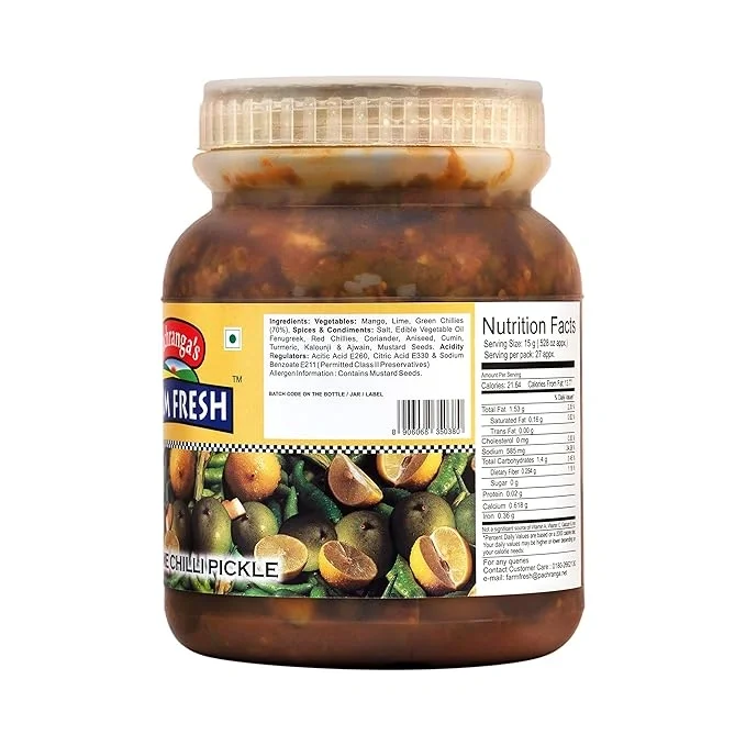  Pachranga's Farm Fresh Mango Lime Chilli Pickle, 1Kg image 3