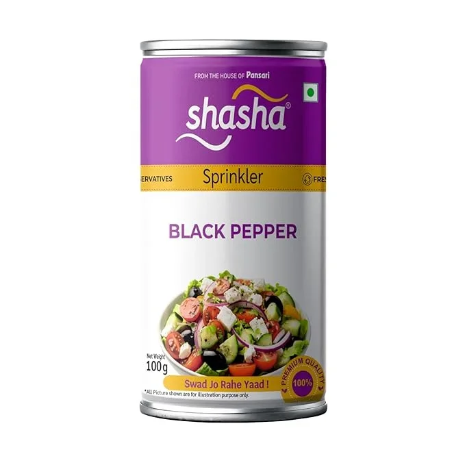 Shasha Black Pepper Sprinkler 100g – Premium Black Pepper Powder for All Dishes