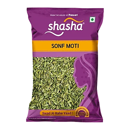 Pansari Shasha Whole Saunf Moti, Fennel Seeds, 100g