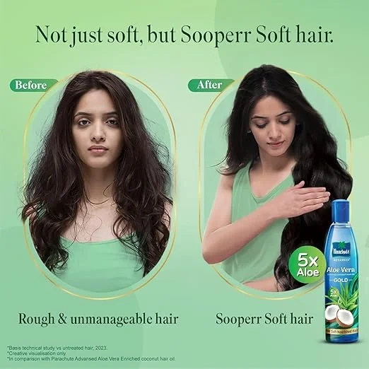 Parachute Advansed Aloe Vera Enriched Coconut Hair Oil Gold, 400ml image 5