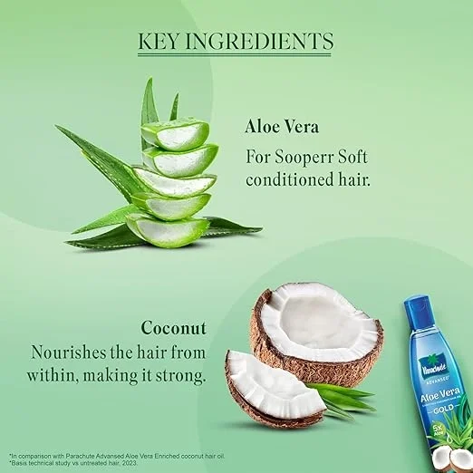 Parachute Advansed Aloe Vera Enriched Coconut Hair Oil Gold, 400ml image 6