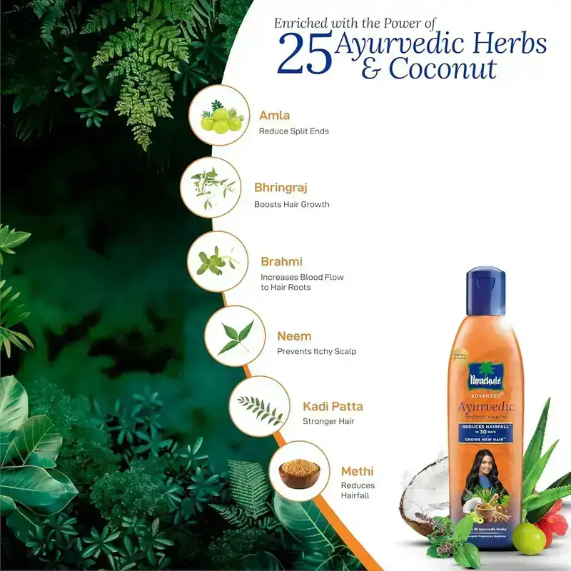 Parachute Advansed Ayurvedic Coconut Hair Oil,400ml image 7