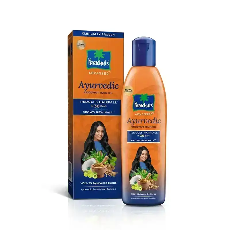 Parachute Advansed Ayurvedic Coconut Hair Oil 300ml. Ayurvedic hair oil for healthy hair growth and nourishment.