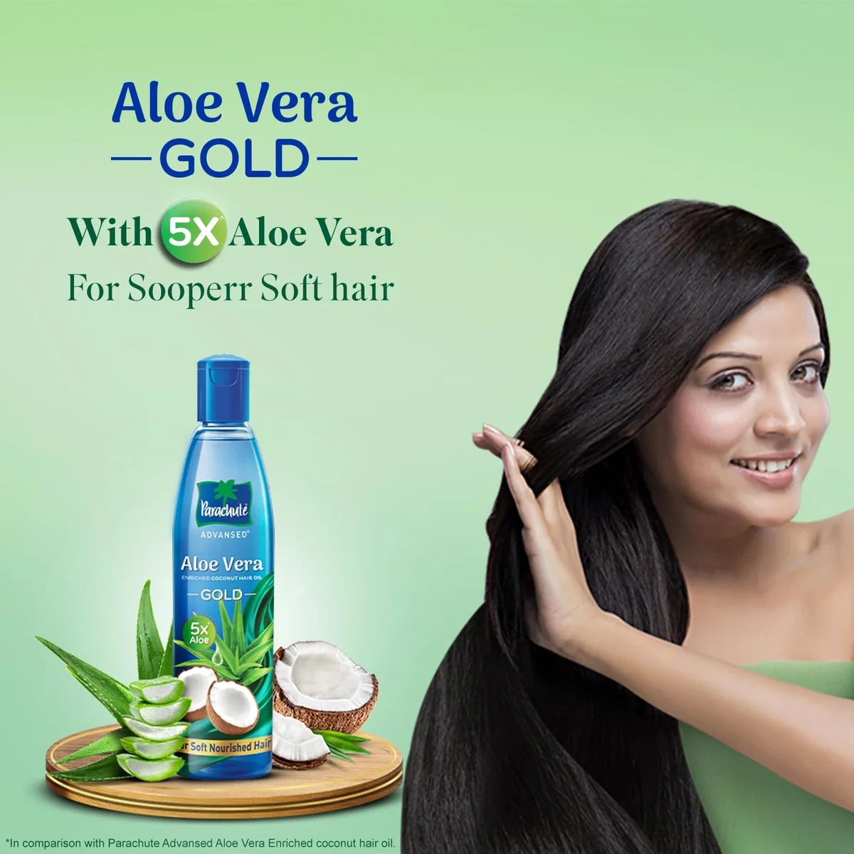 Parachute Advansed Aloe Vera Enriched Coconut Hair Oil Gold, 400ml image 3