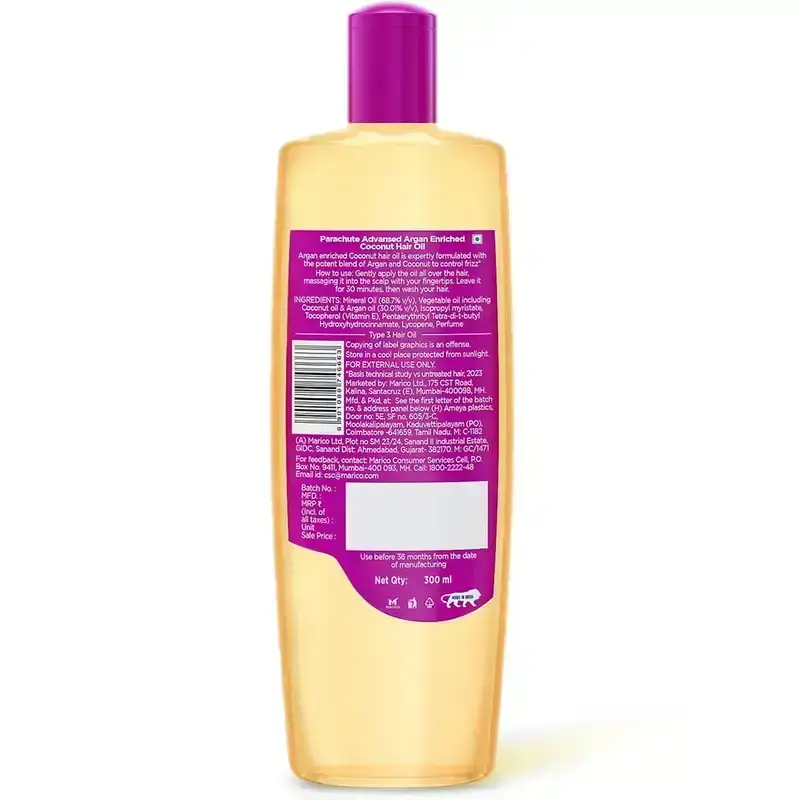 Parachute Advansed Argan-enriched Coconut Hair Oil, 300ml image 2