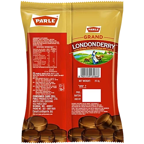 Parle Grand Caramel Londonderry Pouch, 198gm (Item Weight May Vary) image 2