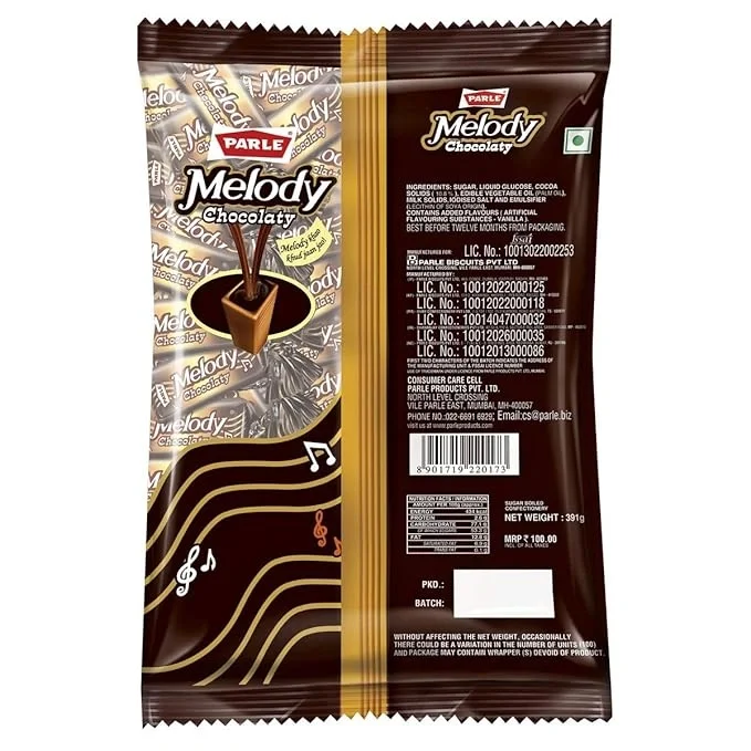 Parle Melody Chocolaty Candy, 391 Gm, Pouch image 2