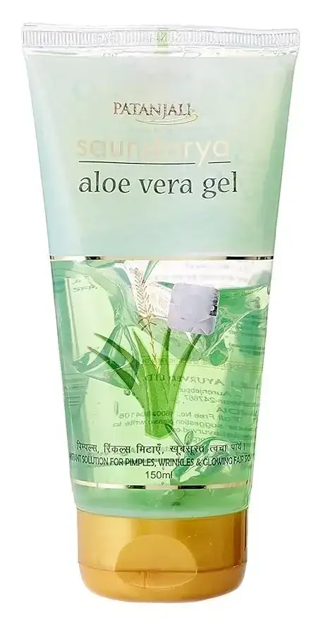 Patanjali Saundarya Aloe Vera Gel 150ml. Natural moisturizer for skin and hair. Soothes and hydrates.