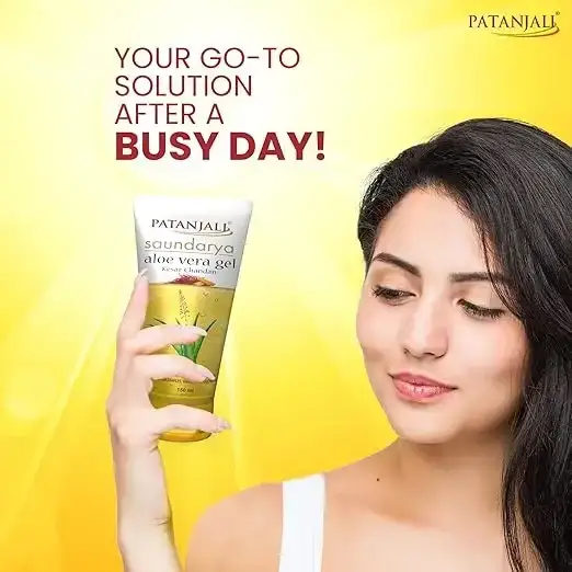 Patanjali Saundarya Aloe Vera Gel 150ml, Kesar & Chandan for Healthy Skin image 4