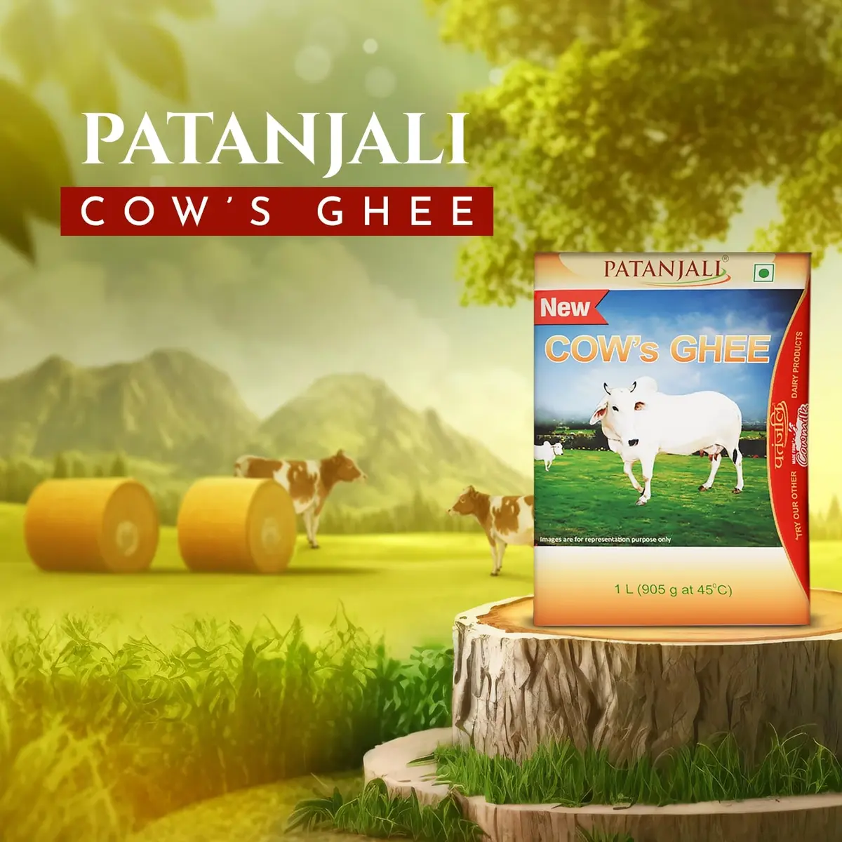 Patanjali Desi Cow Ghee 1L Tetra Pack | Cooking, Sweets & Ayurveda image 2