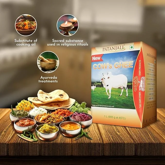 Patanjali Desi Cow Ghee 1L Tetra Pack | Cooking, Sweets & Ayurveda image 6