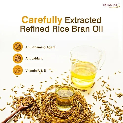  Patanjali Rice Bran (Chaaval kee Bhoosee) Oil, 1 L Bottle image 4