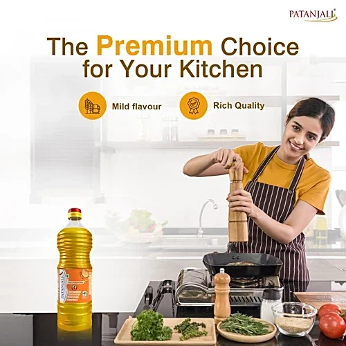  Patanjali Rice Bran (Chaaval kee Bhoosee) Oil, 1 L Bottle image 5