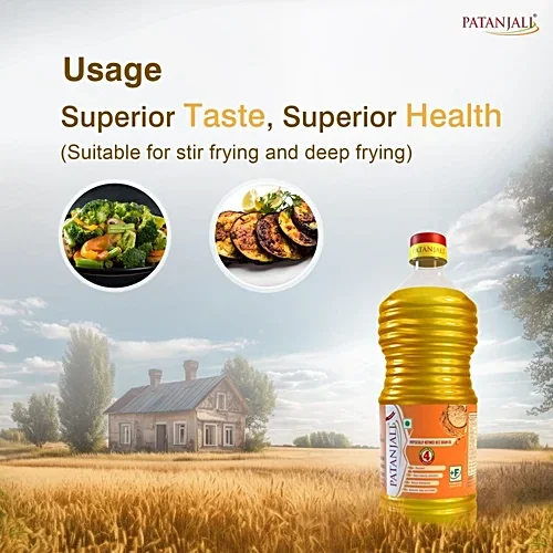  Patanjali Rice Bran (Chaaval kee Bhoosee) Oil, 1 L Bottle image 6