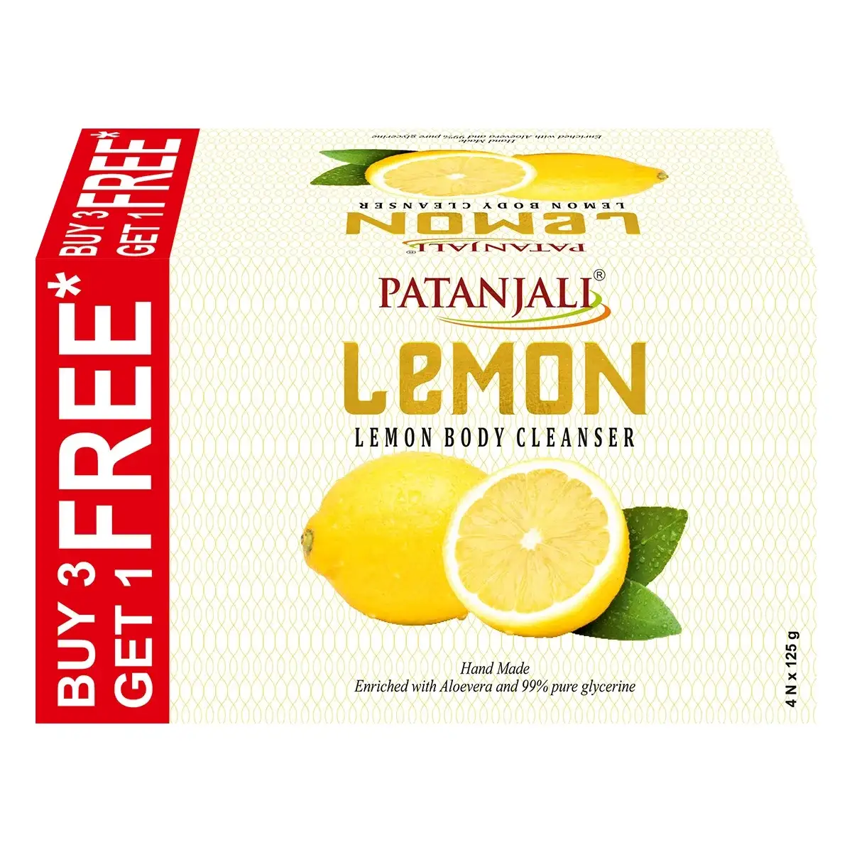 Patanjali Lemon Body Cleanser Soap 125g, B3G1 Free