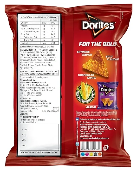  Doritos Nacho Cheese Flavour Pouch, 71 g image 2