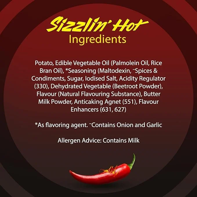 Lay's Sizzlin Hot Potato Chips – 40 g / 48 g / 50 g / 52.9 g (48 g + 4.9 g) | Crispy Wavy Chips & Snacks (Weight May Vary) image 4