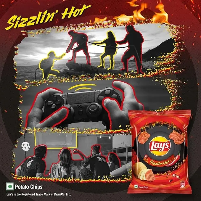 Lay's Sizzlin Hot Potato Chips – 40 g / 48 g / 50 g / 52.9 g (48 g + 4.9 g) | Crispy Wavy Chips & Snacks (Weight May Vary) image 6
