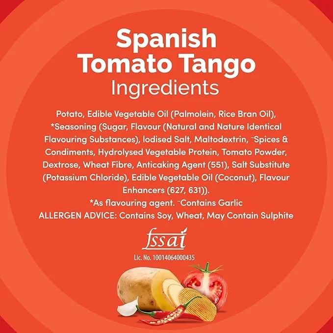  Lay's Potato Chips-Spanish Tomato Tango, 48 Gram/52 Gram ( Weight May Vary ) - Tomato image 2