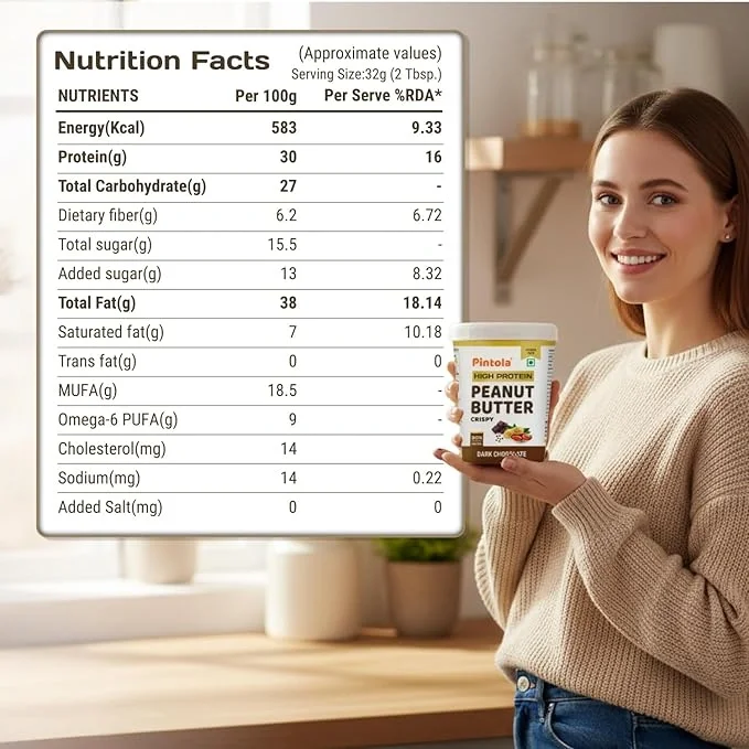 Pintola Dark Chocolate Peanut Butter Crispy 1kg – High Protein & Crunchy image 6