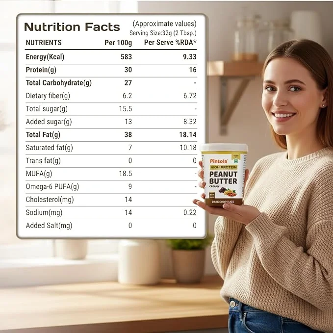 Pintola Peanut Butter High Protein Chocolate Flavour 510g – Creamy Spread image 7