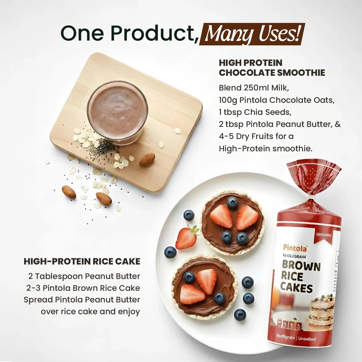 Pintola Chocolate Flavour Peanut Butter High Protein 510g – Crunchy Spread image 2