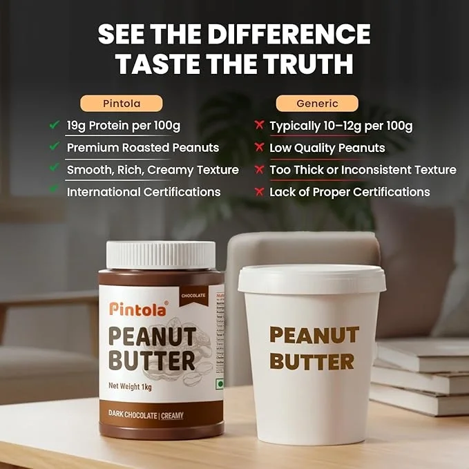 Pintola 1kg Peanut Butter Chocolate Flavour – Creamy & Protein-Rich image 5
